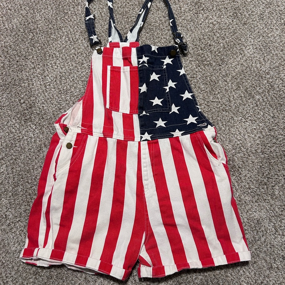Patriotic American Flag Overalls